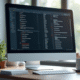 Espace de travail moderne avec ordinateur et serveurs