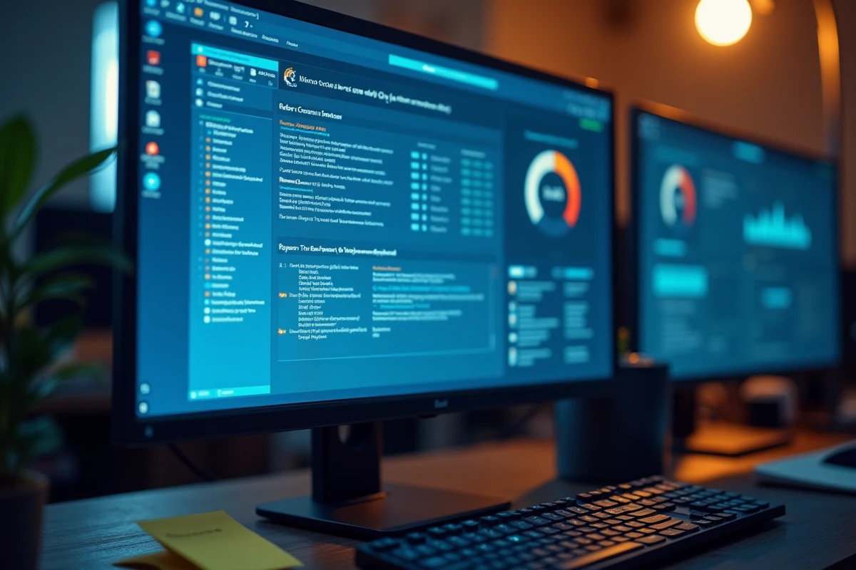 Écran d'ordinateur affichant un logiciel de nettoyage et réparation du système Windows avec analyse des erreurs