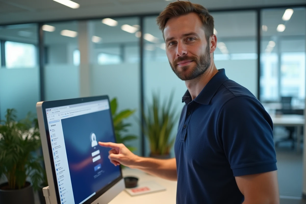 Agent du support informatique universitaire présentant la procédure de connexion à la messagerie académique de Nantes